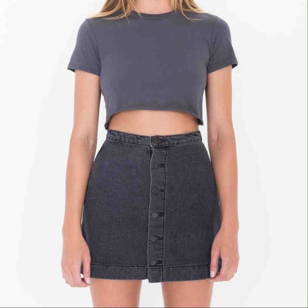 American Apparel Button Denim Skirt
